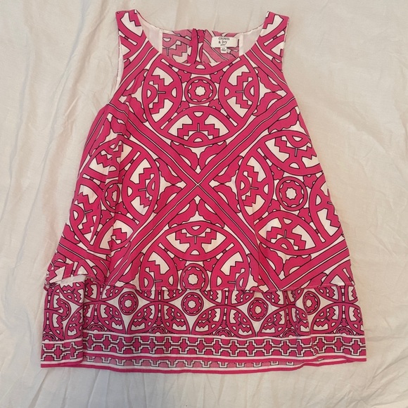crown & ivy Tops - Crown & Ivy Pink Geometric Sleeveless Top – Petite XS (PP)